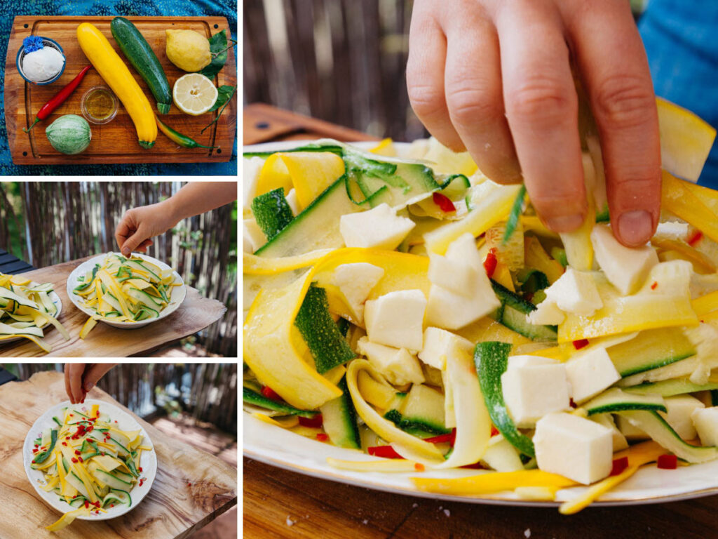 Step-by-step instructions for the preparation of the salad