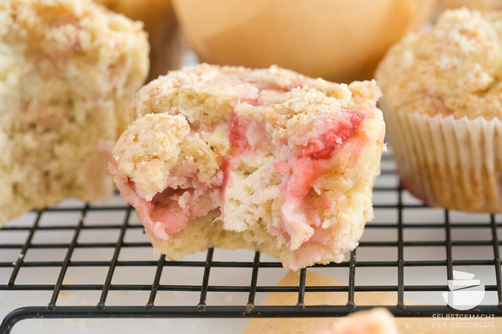 The strawberry cheesecake muffins are creamy inside